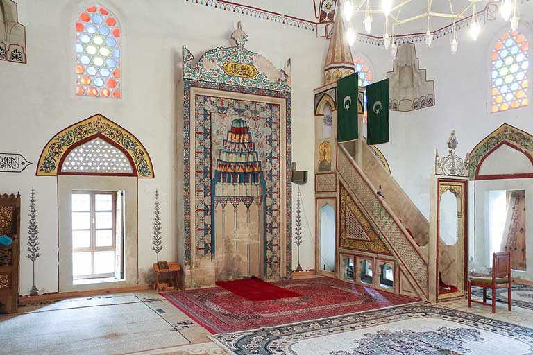 Ornamental interior inside Koski Mehmed Pasha Mosque