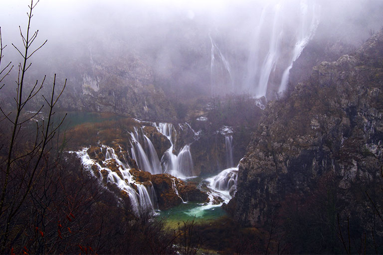 Croatia's magnificent Plitvice Waterfalls in winter