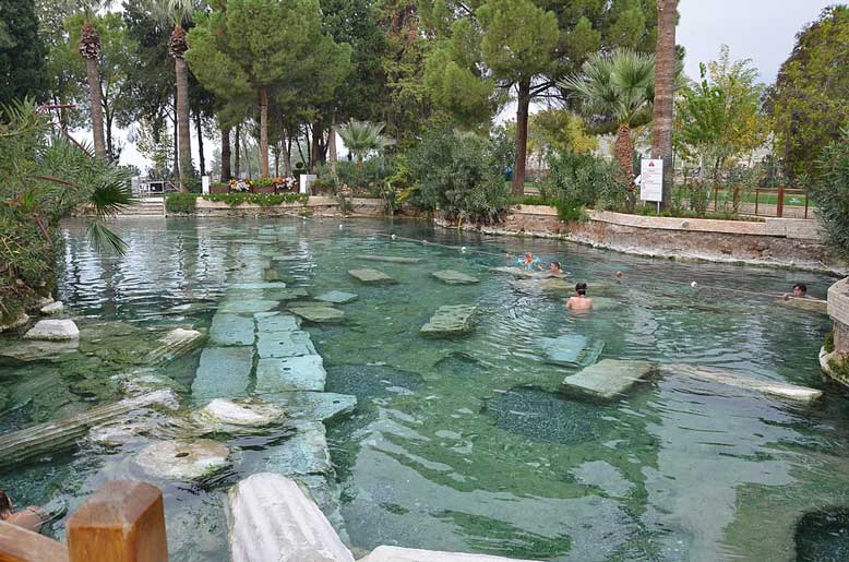Cleopatra's Pool with the columns remains inside