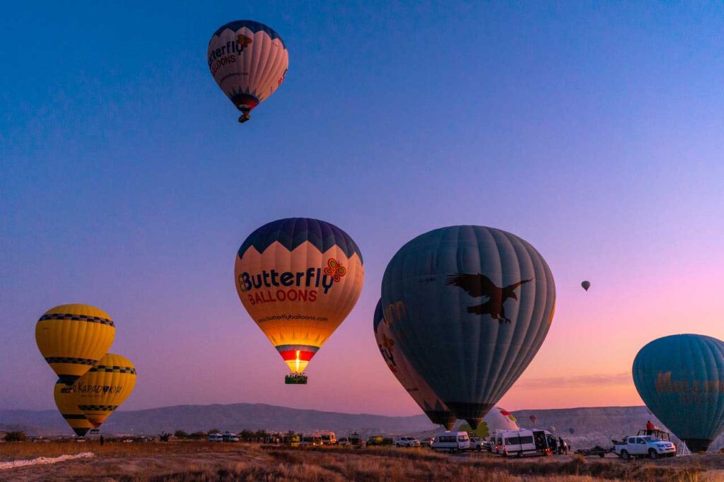 balloons in the sky during Festival in Cappadocia, Turkey