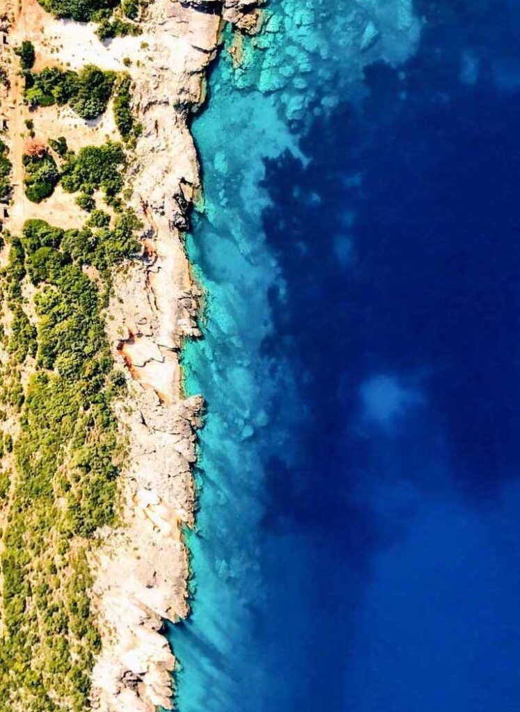 aerial view of Palasa beach 