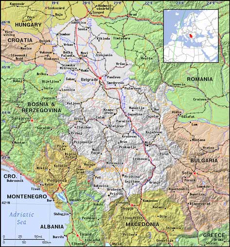 map of serbia map