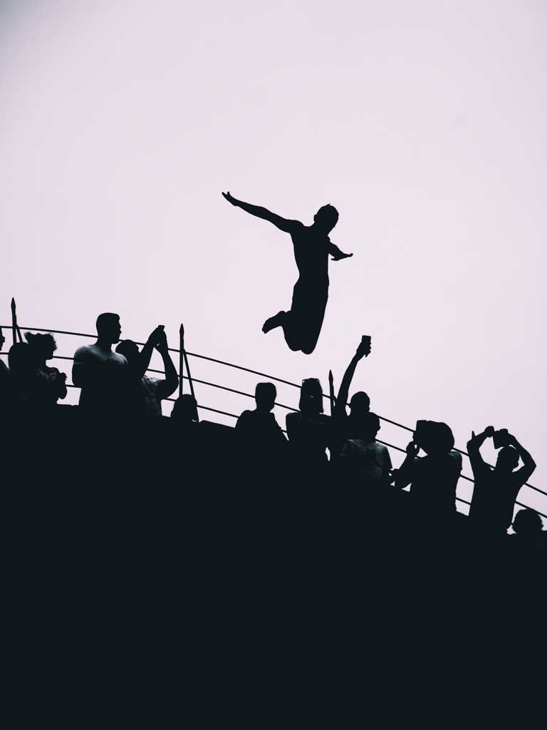 Mostar bridge jump, jumping from 24  meters height