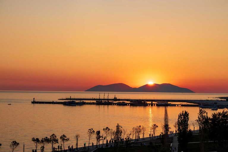 Sea view from Vlore, with Sazan Island in the background