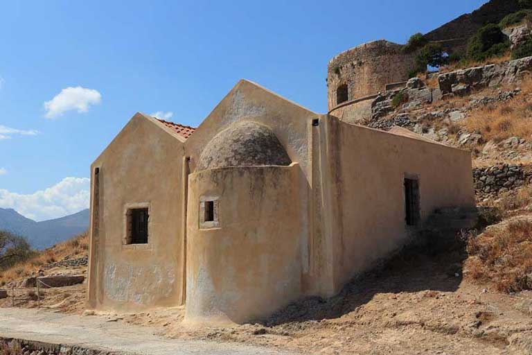 old buildings in leprosy island in Greece