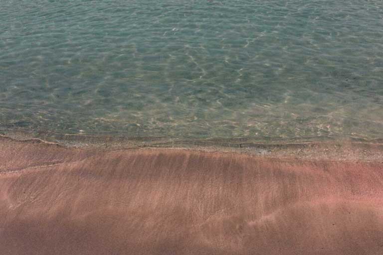 Matala Red Beach with red sand on the Island of Crete