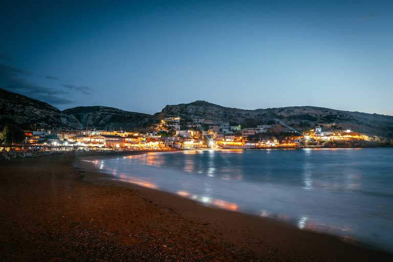 matala village in the evening