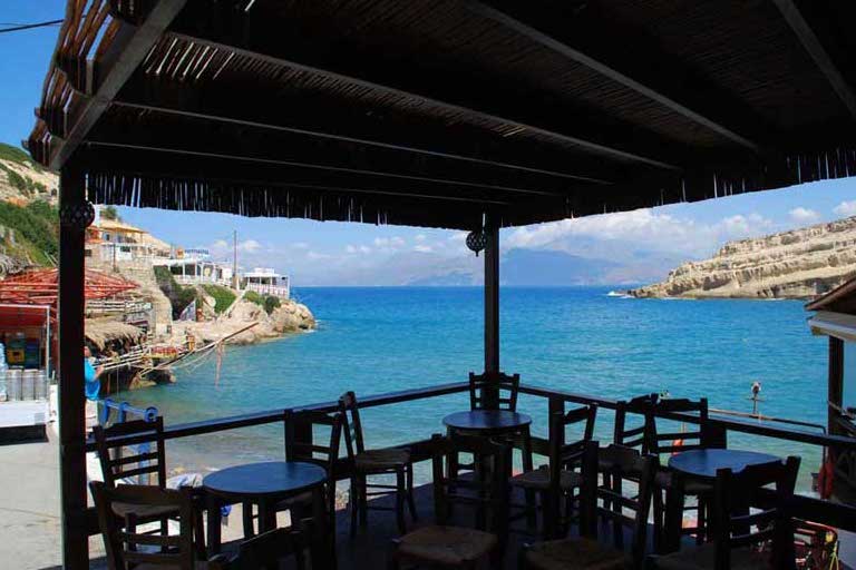 a seafront restaurant in the village 