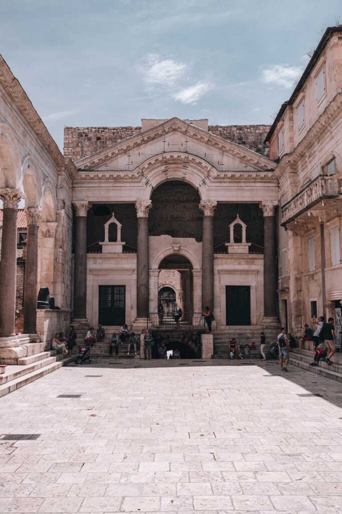 tourists walking around Diocletian’s Palace 