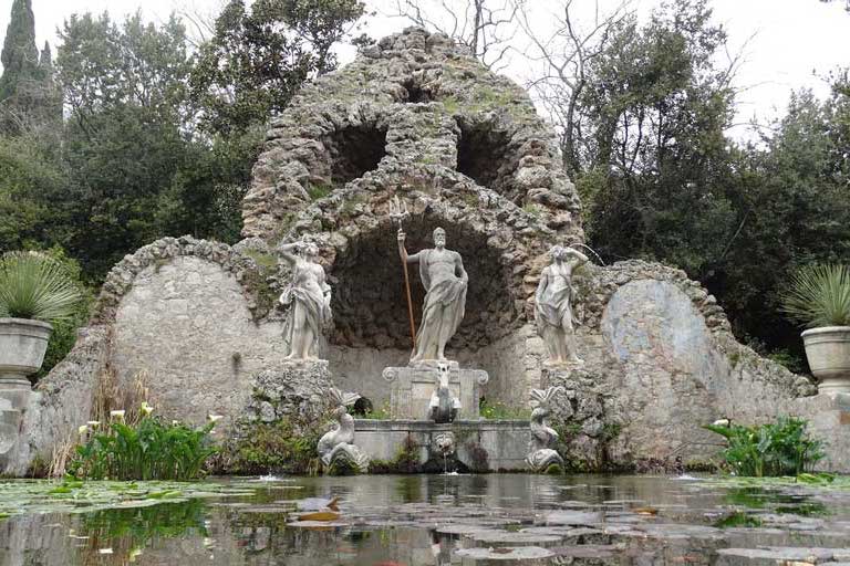 Neptune statue in Trsteno Arboretum Garden where TV show “Game of Thrones was filmed