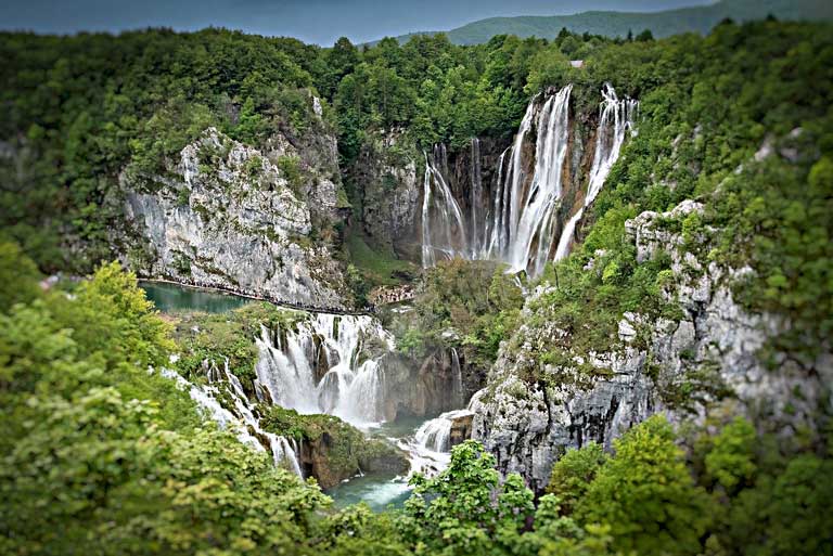 The well known Plitvice lakes and waterfalls in Croatia 