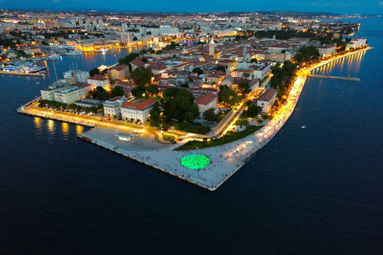 Zadar harbour in the evening with lots of moored yachts - rent affordable yachts