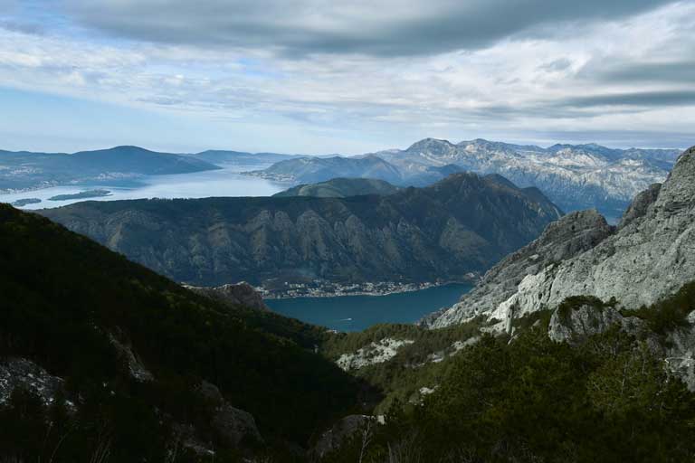 Aerial view of Kotor, Montenegro