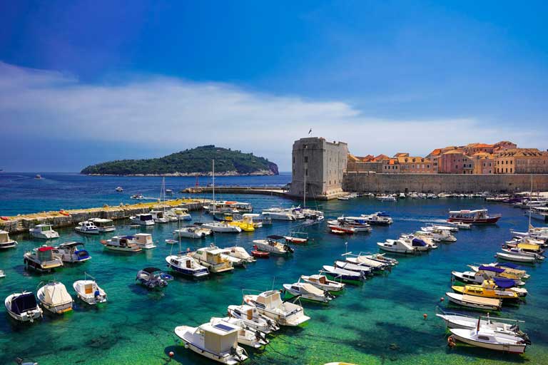 Dubrovnik cityscape harbour