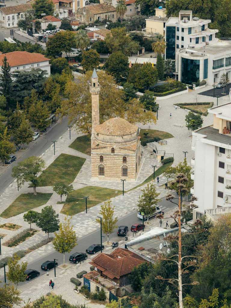 Vlora old and new town buildings